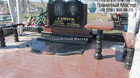 Памятник на двоих человек в из черного и красного гранита. Житомирская обл., с. Андрушки 17