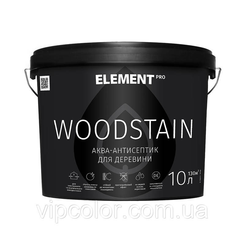 ELEMENT PRO WOODSTAIN, 10 л Аква-БЕЗБАРВНИЙ антисептик для деревини