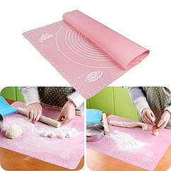 Килимок-підкладка для розкачування тіста 40х50 см (рожевий)