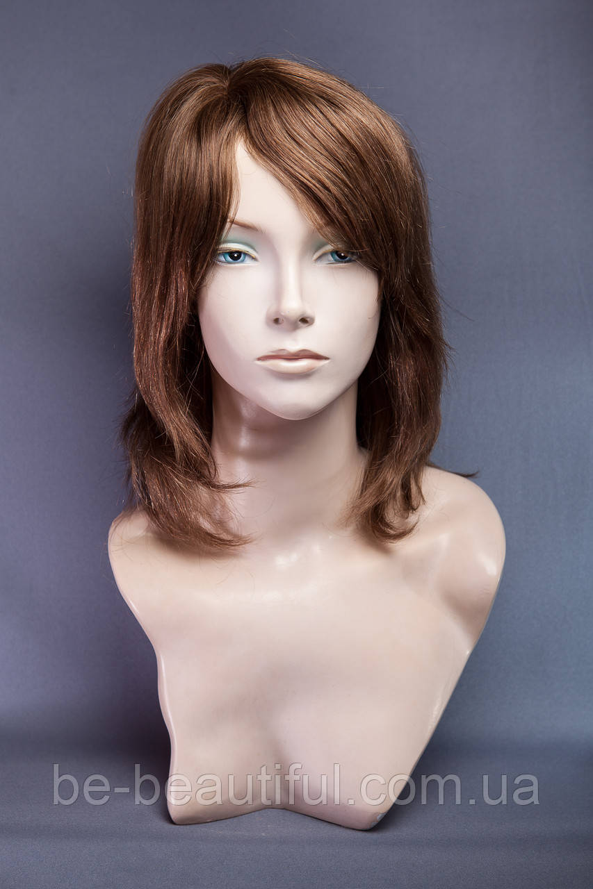 Парик моно (имитация кожи) средней длины из натуральных волос цвет русый - фото 1 - id-p30501427