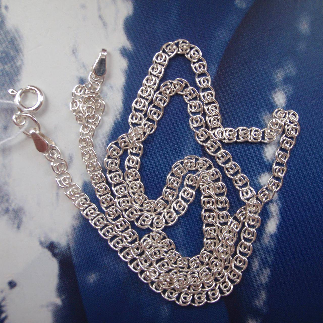 Срібний ланцюжок, 600 мм, 7 грамів, плетіння Равлик