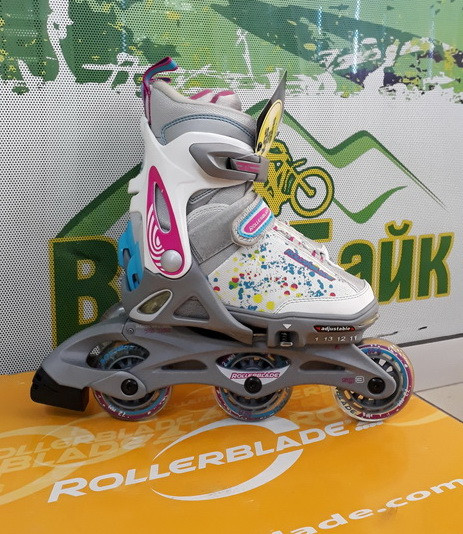 Ролики дитячі RollerBlade Spitfire Flash G розмір 28-32 білий/рожевий