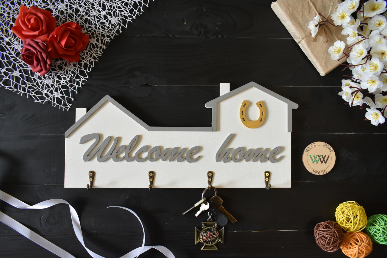 Ключниця "welcome home" подвійний дах