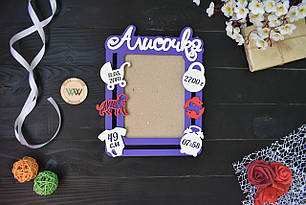 Цілісна метрика з дерева на одне фото зі знаком зодіаку. Аліса (будь-яке ім'я)