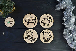 Набір новорічних іграшок "Свинки 2019"