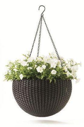 Горщик для квітів Rattan style hanging sphere planter Keter