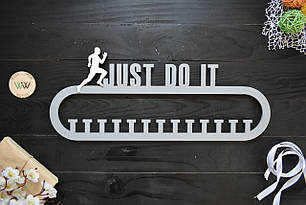 Дерев'яна медальниця, вішалка для медалей "Just do it. Біг"