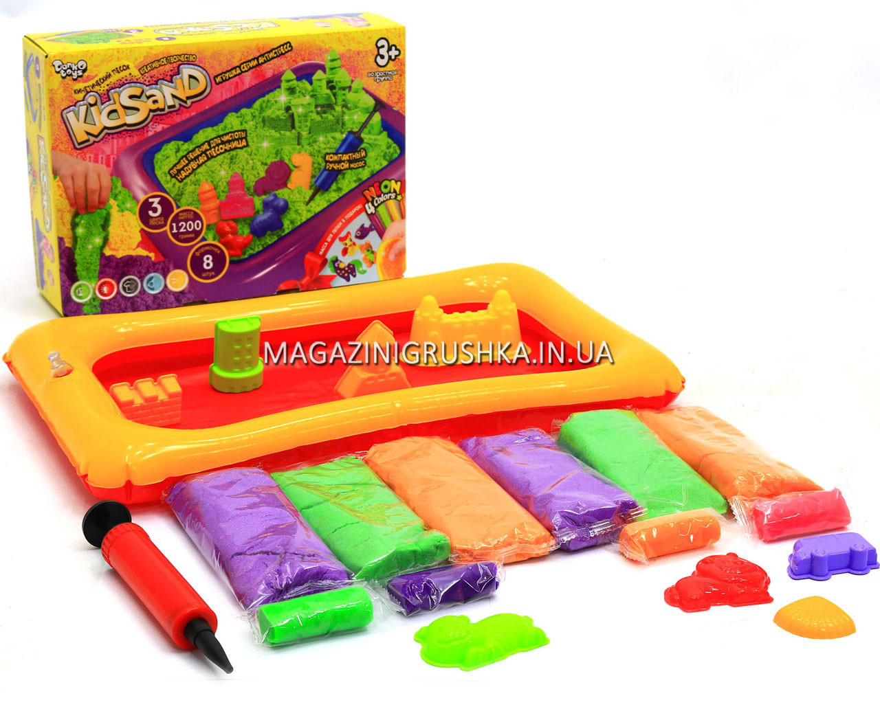 Кінетичний пісок «KidSand» з надувною пісочницею KS-02-02, фото 1