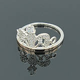 Срібна каблучка з золотими вставками Корона, фото 2