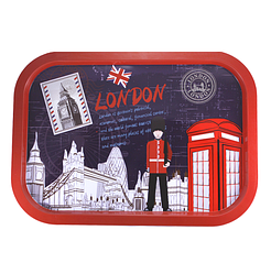 Піднос прямокутний, металевий "London", червоний, CH-4187