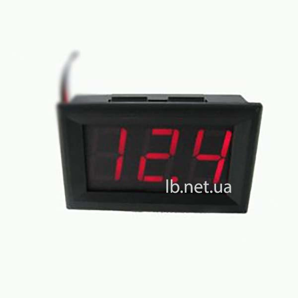 Цифровий вольтметр DC 4,5-30 В у корпусі, червоний, фото 1