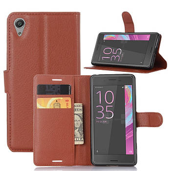 Чохол-книжка Litchie Wallet для Sony Xperia X F5122 Коричневий