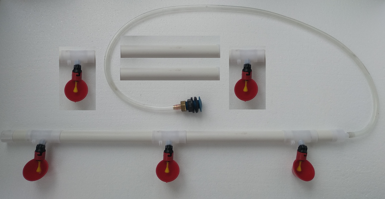 Комплект чашкового напування на 50 голів Ніпельні напувалки, фото 1