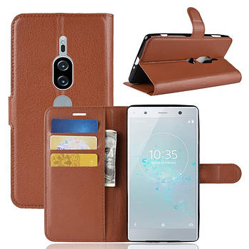 Чехол-книжка Litchie Wallet для Sony Xperia XZ2 Premium H8166 / H8116 Коричневый