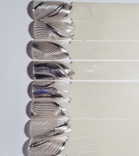Стрічка для дизайну нігтів ( 3D нитки сплетення гнучкі ) срібло