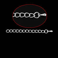 Ланцюжок-подовжувач 5 см, Ланцюжок, Колір: Срібло, Металевий сплав, 60 мм