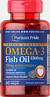 Puritans Pride Triple Strength Omega-3 Fish Oil 1360 mg (950 mg Active Omega-3), 60 гелевых капс