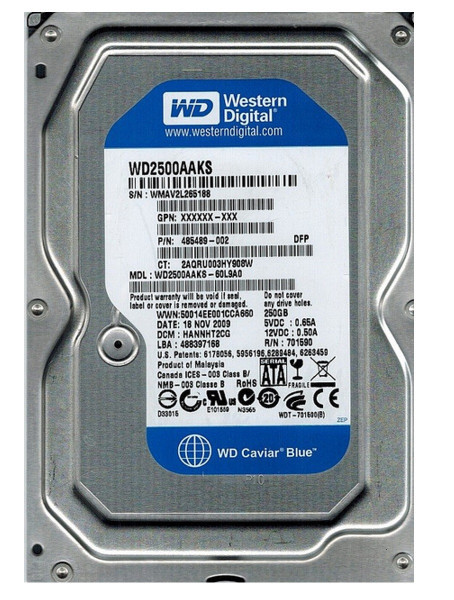 Жорсткий диск 3.5" 250 Gb WD WD2500AAKS (16Mb/7200/SATAII) БУ