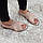 Жіночі сандалі з натуральної шкіри на плоскій підошві бежеві, фото 6