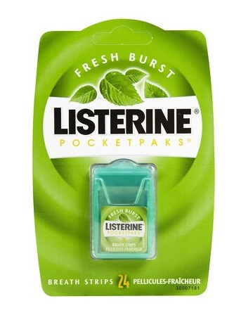 Смужки для освіження дихання Listerine PocketPaks Breath Strips Freshburst 24 пластинки, фото 1