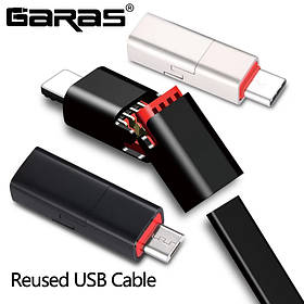 Micro USB Зновлюваний Ремонтний Кабель Garas 2.4 А Black