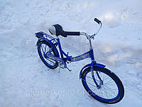 Складной велосипед с багажником "СПУТНИК" 24" (синий)