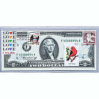 Банкнота США 2 доллара 1976 с печатью USPS, птица алый танагра, Gem UNC