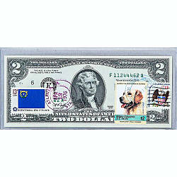 Банкнота США 2 долар 1976 з друком USPS, собака ретривер, Gem UNC