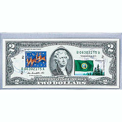Банкнота США 2 долар 2009 з друком USPS, різдвяні свята, Gem UNC