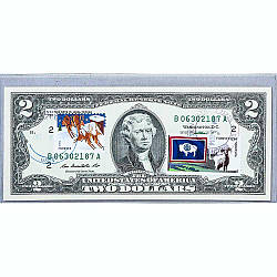 Банкнота США 2 долар 2009 з друком USPS, різдвяні олені, Gem UNC