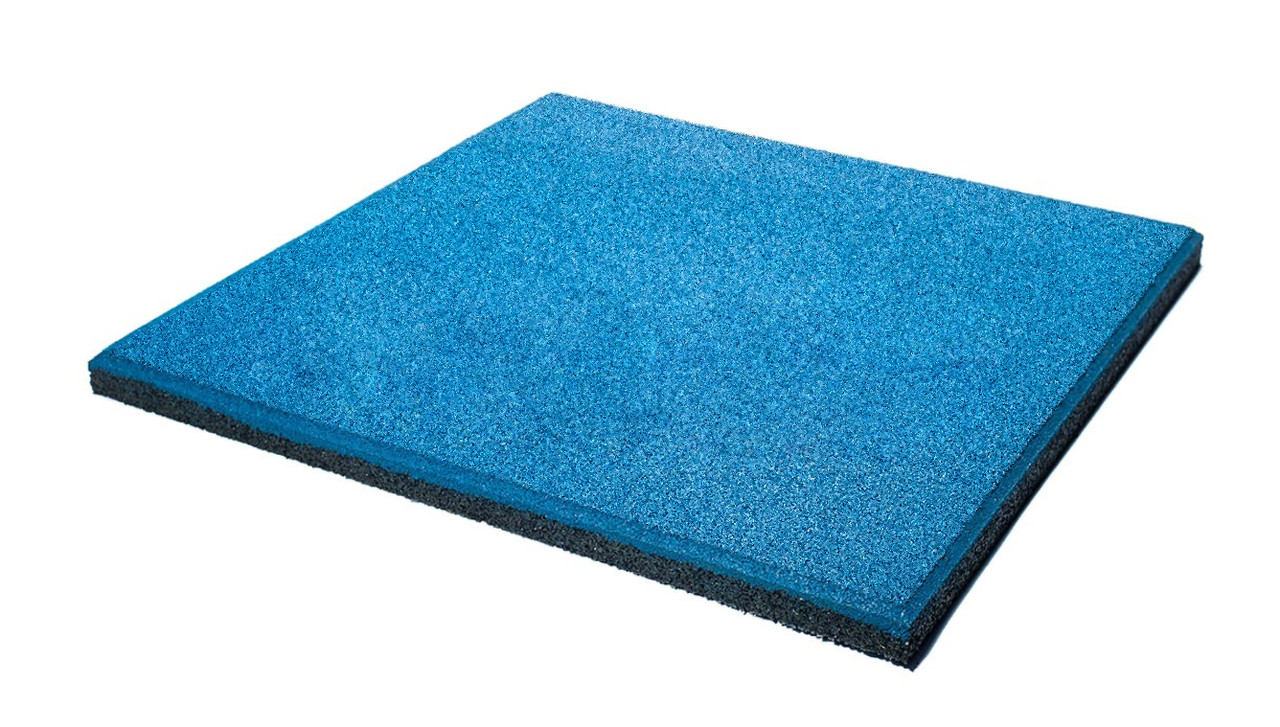 Резиновые плиты для тренажерного зала 500 х 500 х 20 мм, голубые - фото 1 - id-p932414468