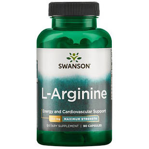 SWANSON Premium L-Arginine - Maximum Strength 850 mg  Аргінін Супер сильний, 90 капс