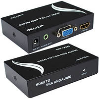 Конвертор HDMI в VGA + аудио (гнездо HDMI - гнездо VGA + гнездо 3,5мм), DC-5V (MT-HV01)