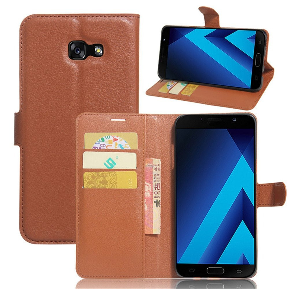 Чохол-книжка Litchie Wallet для Samsung A720 Galaxy A7 2017 Коричневий