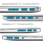 Заглушки портів для Apple MacBook Air 11"13" Pro 13"15" Retina 2011-2016 силіконові блакитні, фото 3