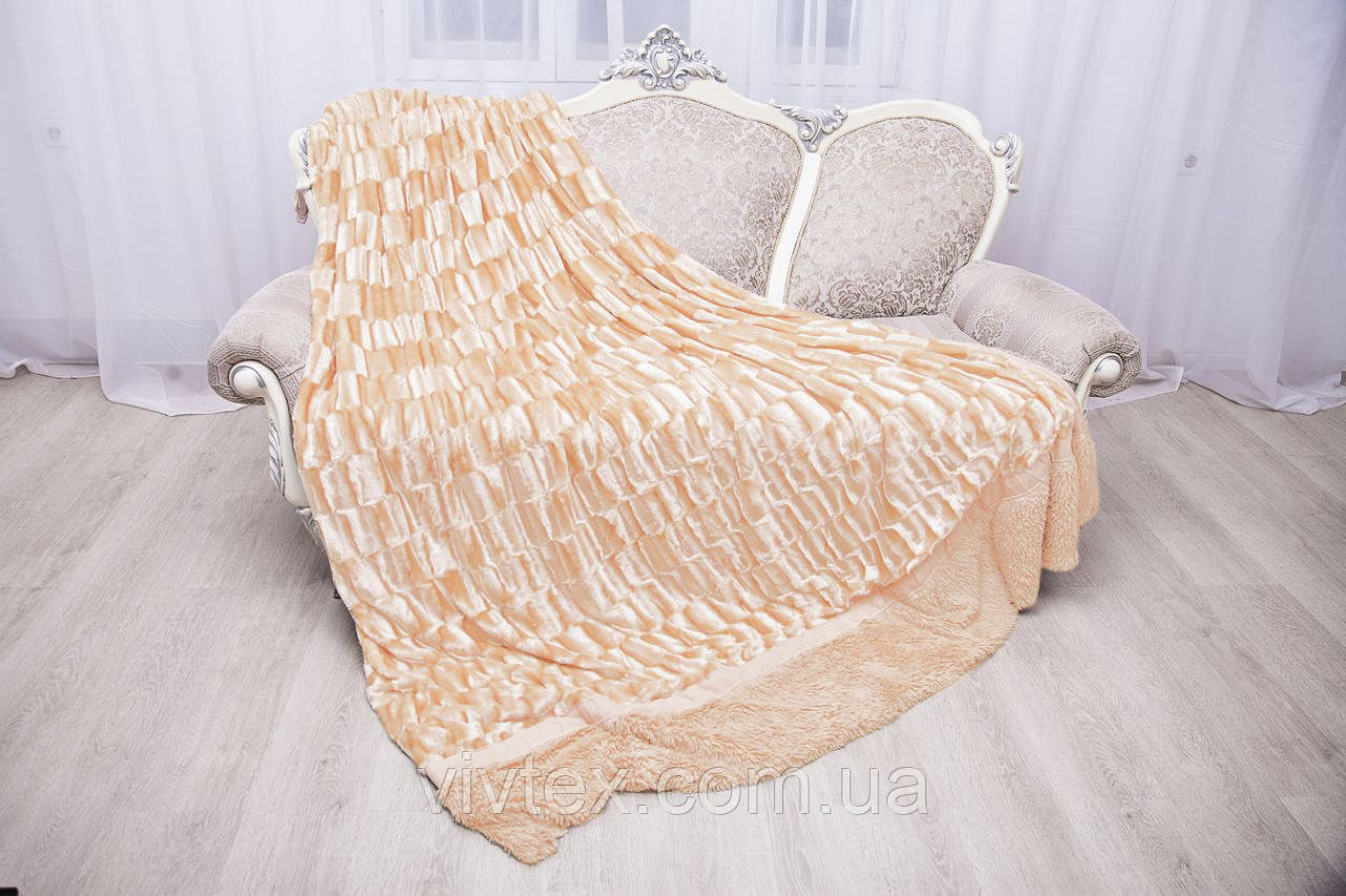 Плед-покривало хутряне норка двостороннє 220х240, фото 1