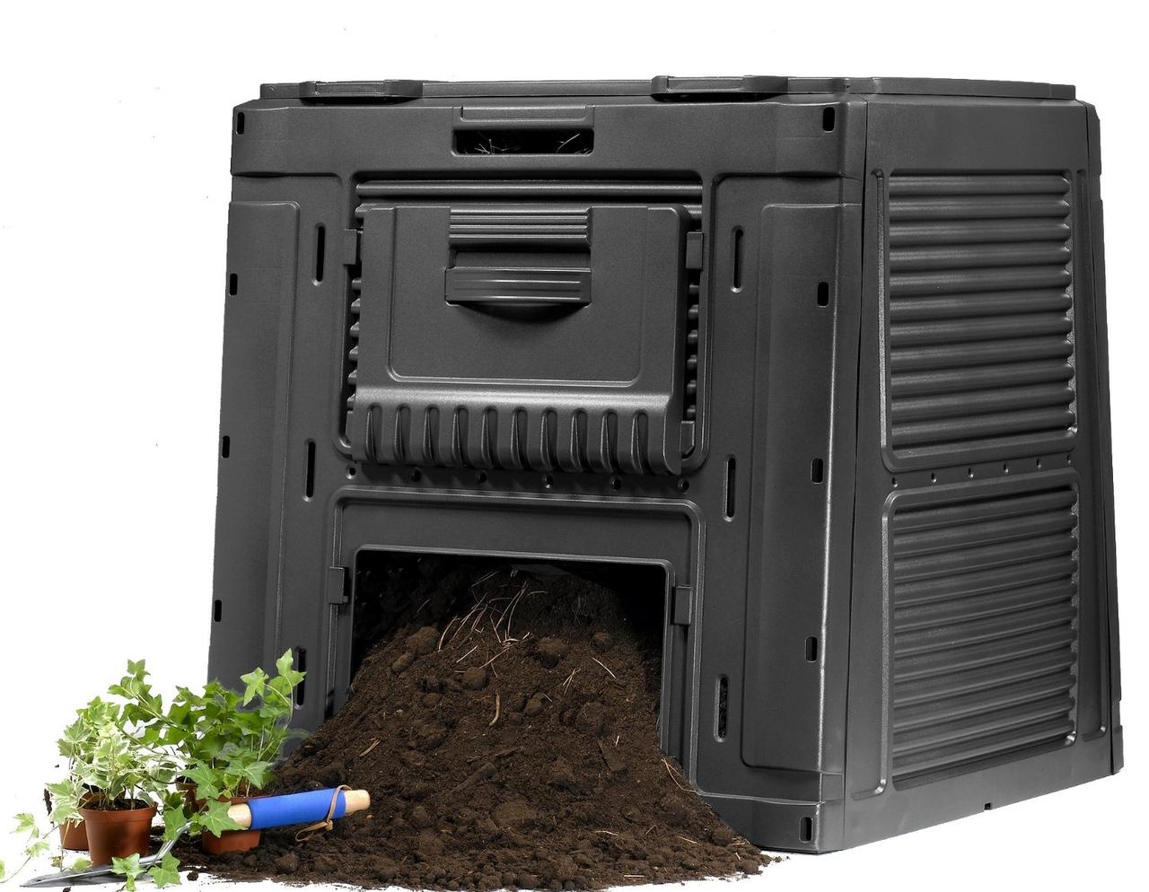 Компостер садовый пластиковый Keter (Кетер) E-Composter 470 л без основы (дна) (17186236) Черный - фото 1 - id-p952157739