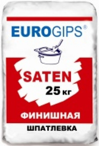 Шпаклівка фінішна гіпсова Saten, 25кг, Сатен, Eurogips (шт)