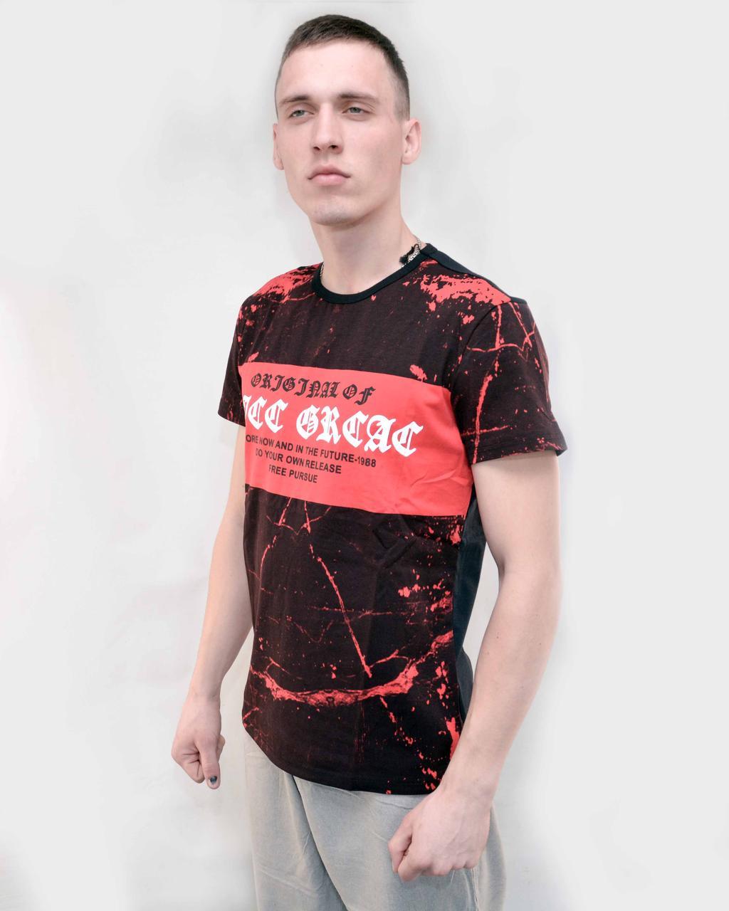 Футболка чоловіча з коротким рукавом і принтом від S до XL