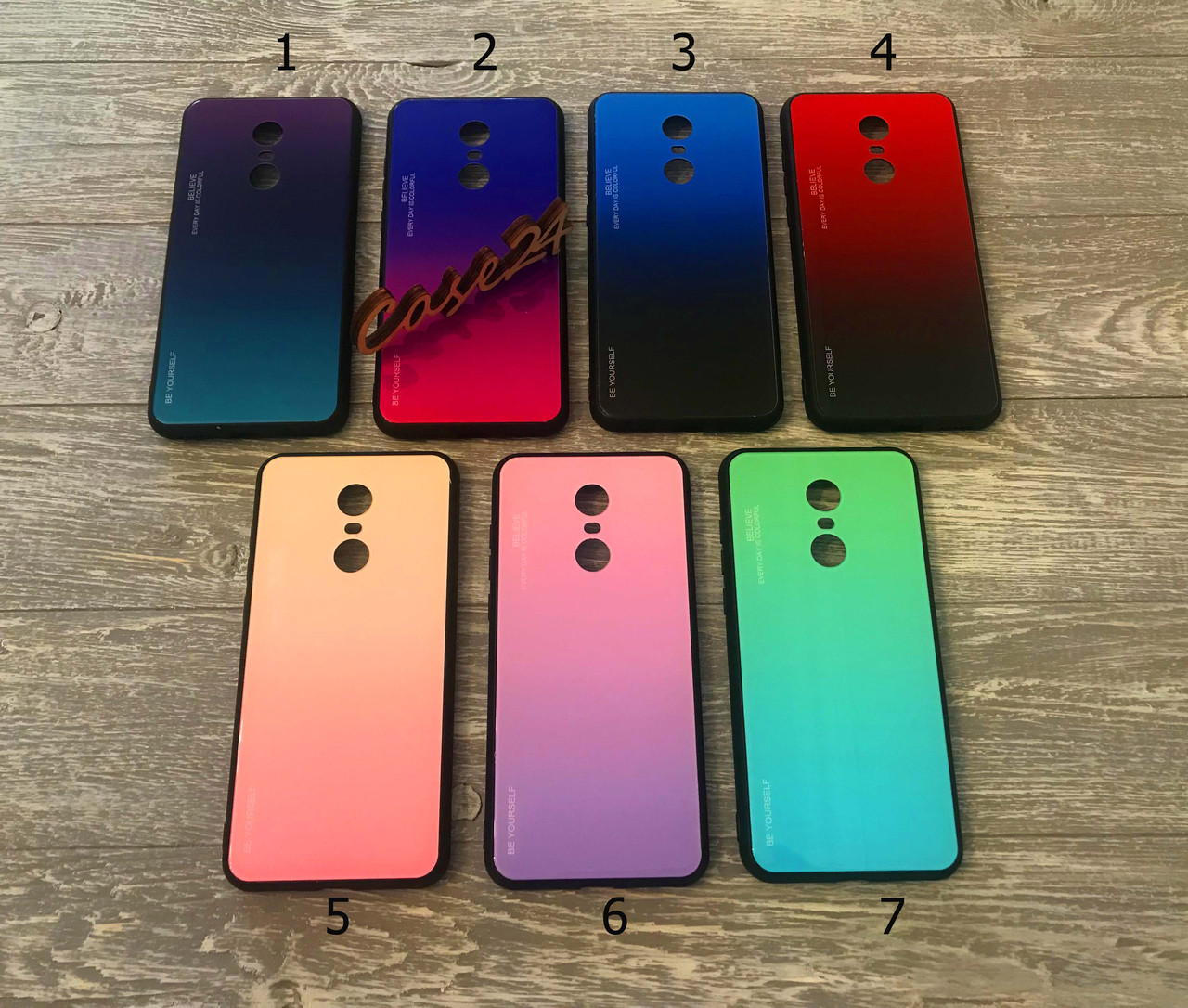 Чохол Glass Gradient на Xiaomi Redmi 5 Plus (7 кольорів)