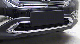 Накладка на передній бампер Хонда СРВ 2012 - хромована