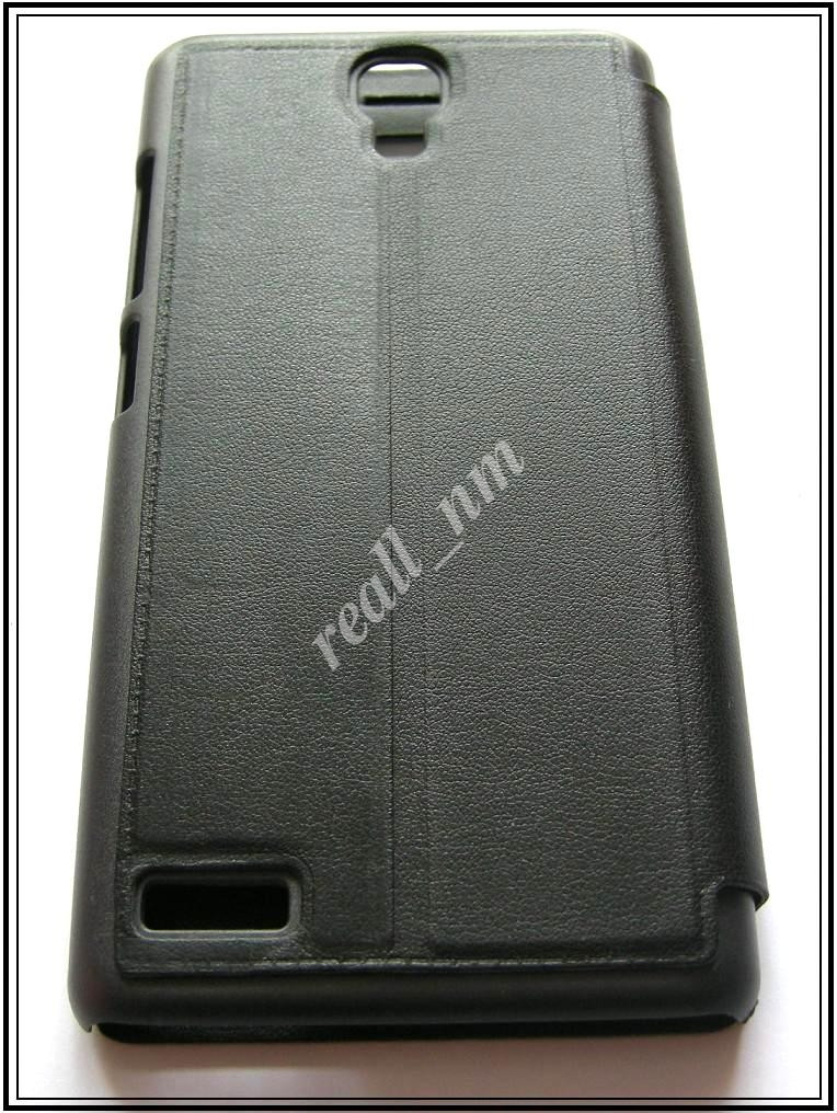 Черный кожаный чехол-книжка для смартфона Xiaomi Redmi Note - фото 4 - id-p92790918