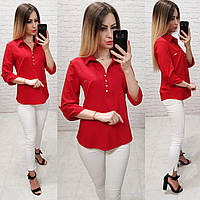 Рубашка / блуза / блузка арт. 828 красного цвета / ярко красная
