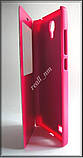 Рожевий шкіряний чохол-книжка для смартфона Xiaomi Redmi Note, фото 5