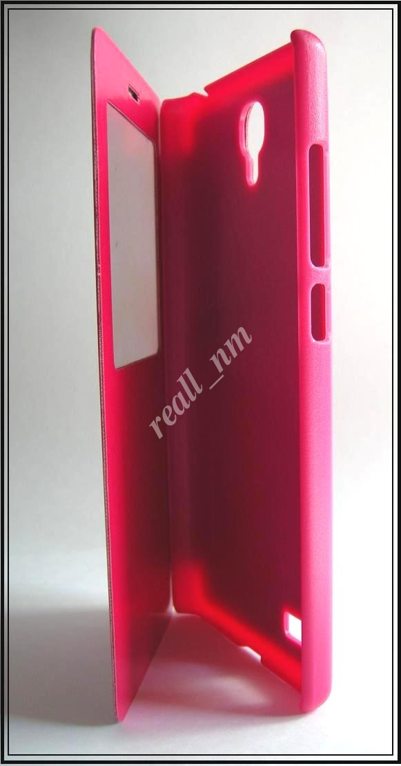 Розовый кожаный чехол-книжка для смартфона Xiaomi Redmi Note - фото 5 - id-p92811487