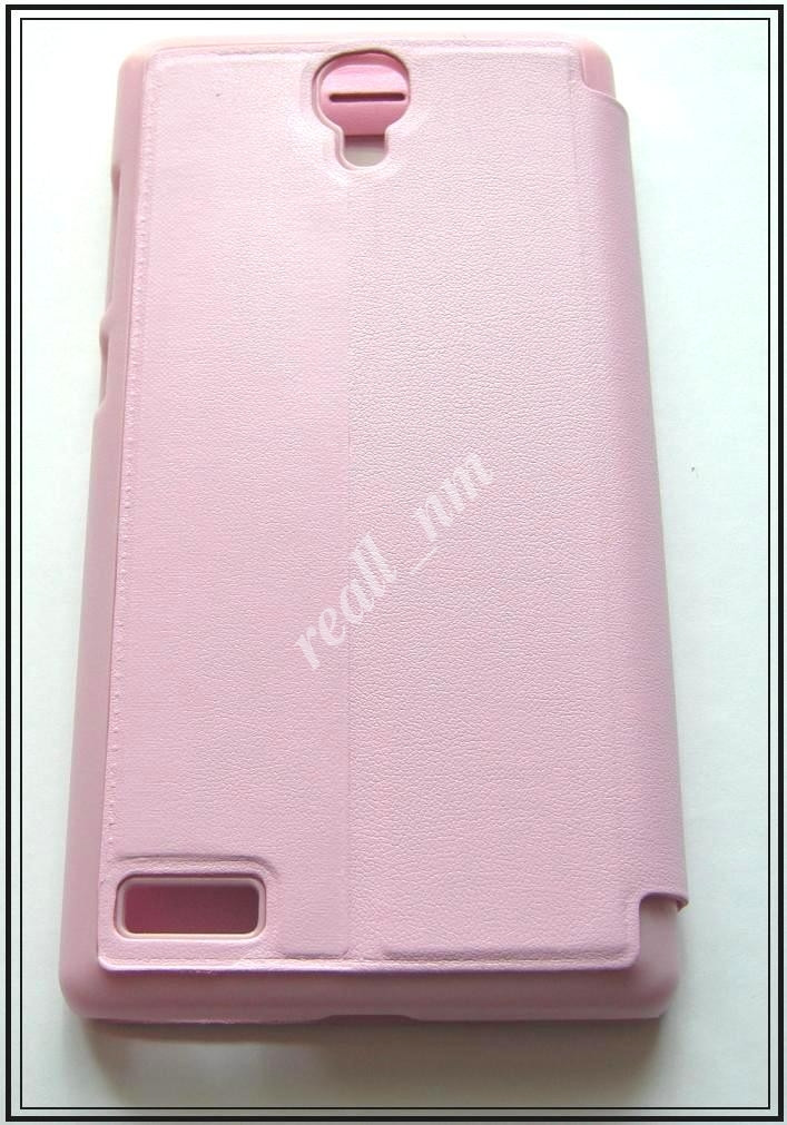 Сиреневый кожаный чехол-книжка для смартфона Xiaomi Redmi Note - фото 3 - id-p92814405