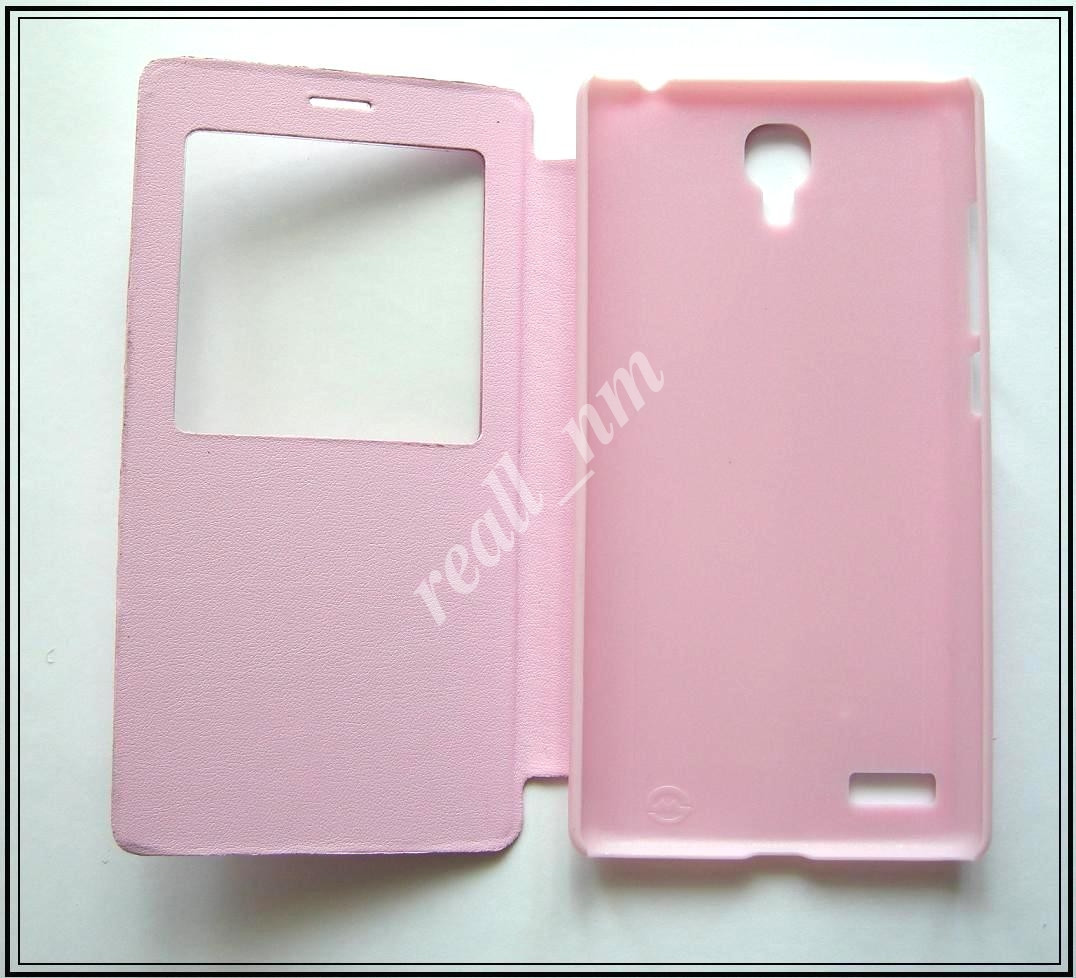 Сиреневый кожаный чехол-книжка для смартфона Xiaomi Redmi Note - фото 4 - id-p92814405