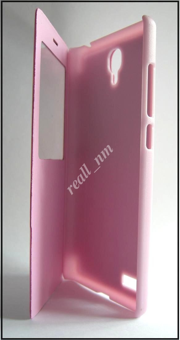 Сиреневый кожаный чехол-книжка для смартфона Xiaomi Redmi Note - фото 5 - id-p92814405