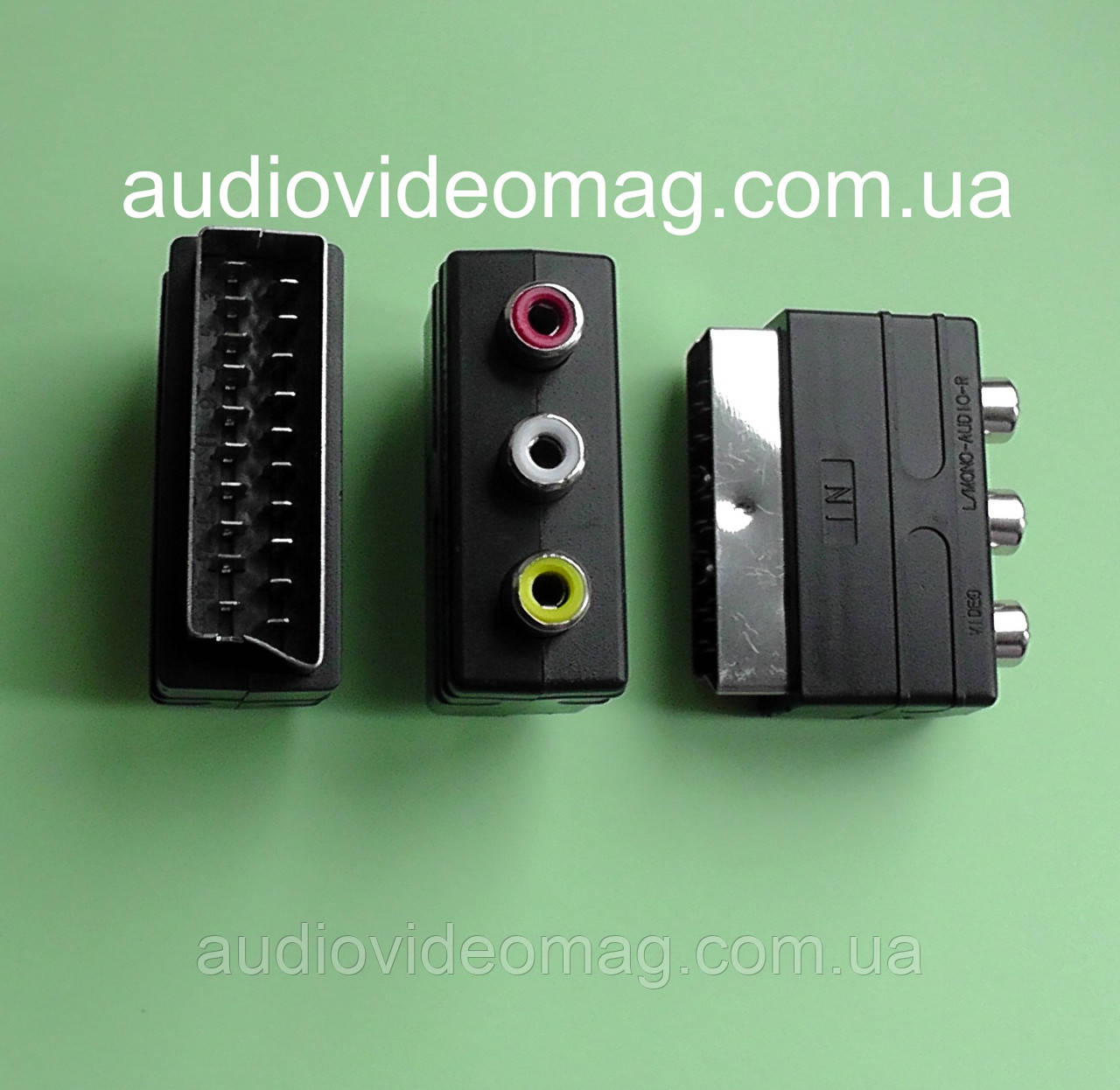 Перехідник адаптер Скарт (Scart) на З гнізда RCA (тюльпан)