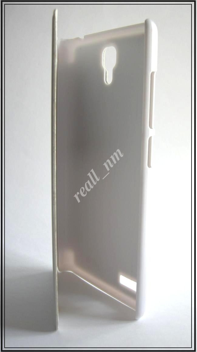 Белый кожаный чехол-книжка для смартфона Xiaomi Redmi Note - фото 2 - id-p92825220